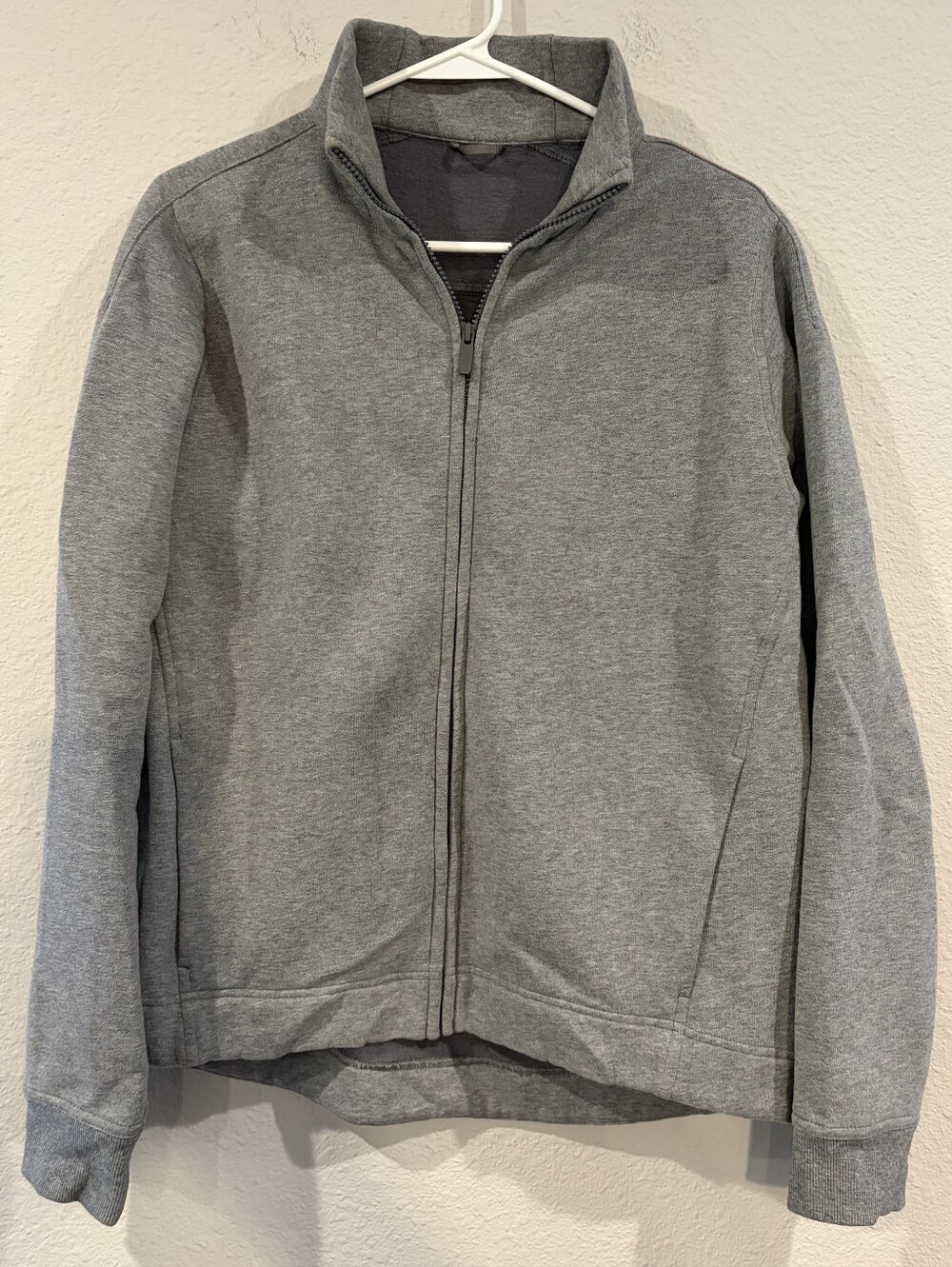 Lululemon Womens Classic Cozy Grey Relaxed Fit Full Zip Sweatshirt Jacket Size 8